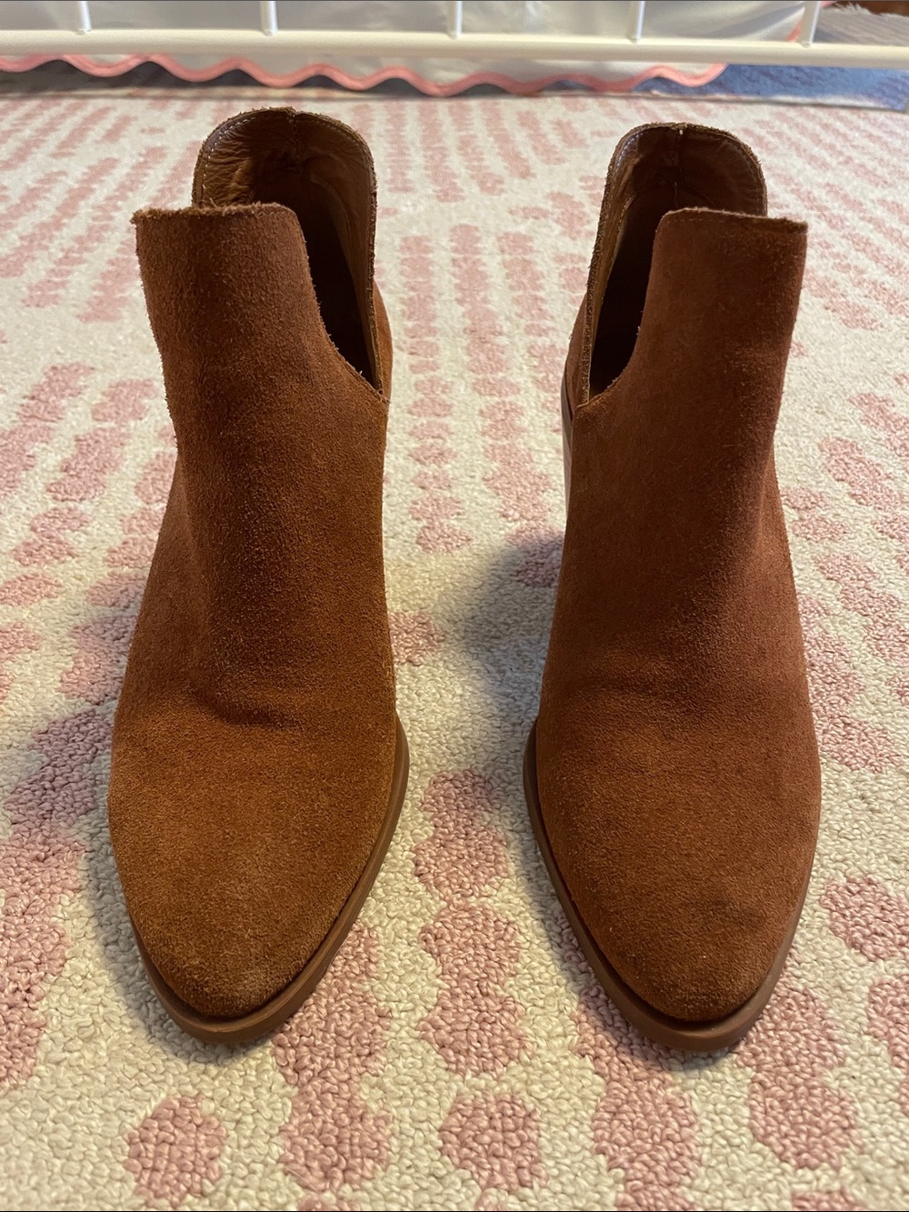 Steve Madden Chestnut Suede Pointed Toe Ankle Booties